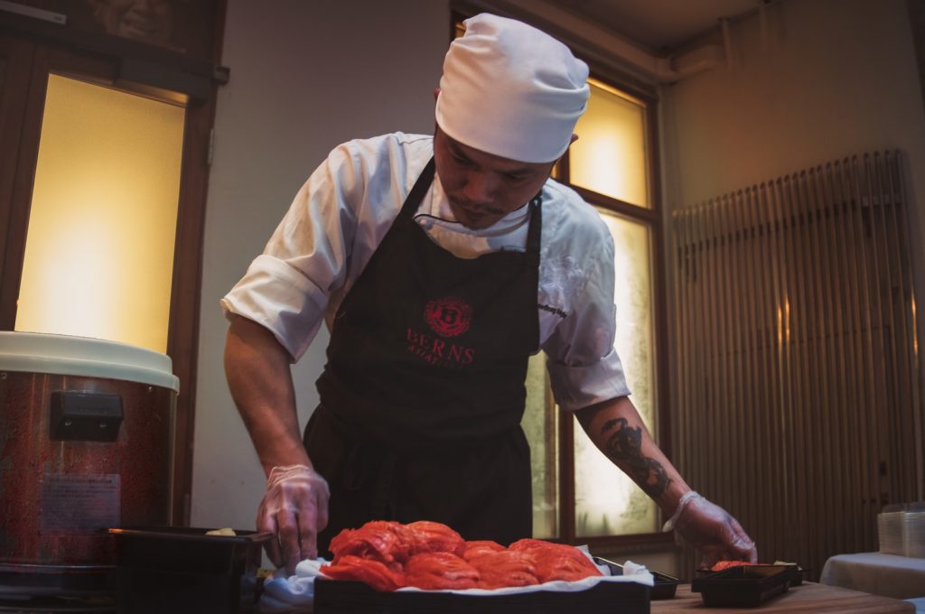Chef while cooking