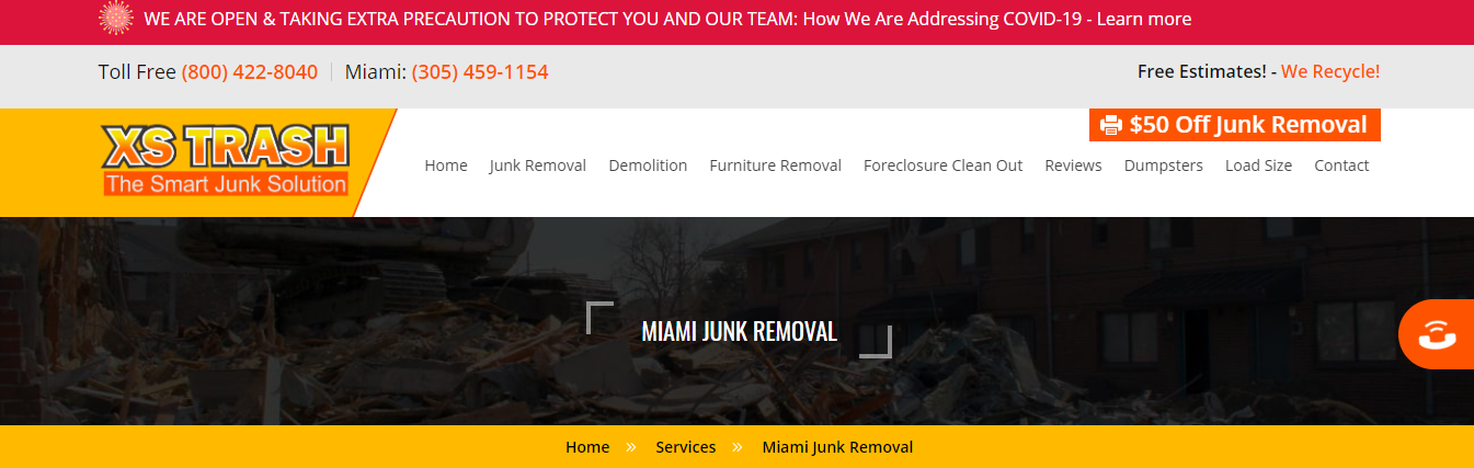 XS Trash Rubbish Removal Services in Miami