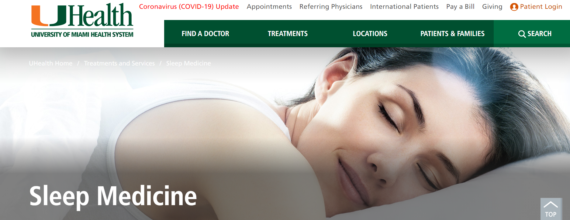 UHealth Sleep Center in Miami