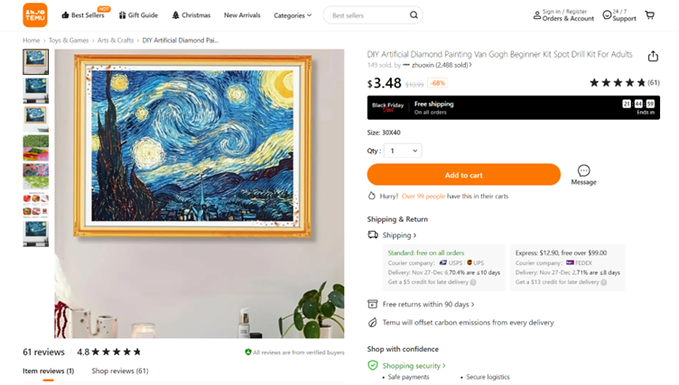 On Temu, the same set will cost you just $3.48