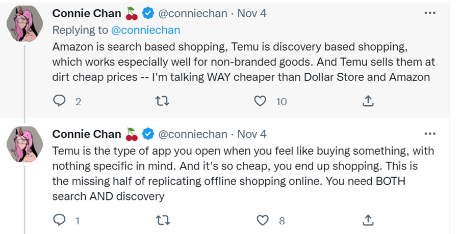 how Temu is different from Amazon and shares her review of Temu