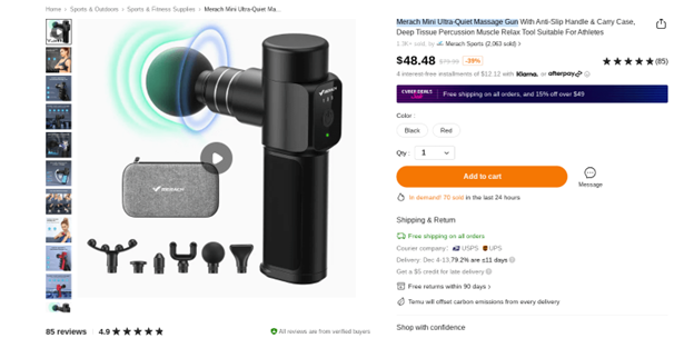 Merach Mini Ultra-Quiet Massage Gun