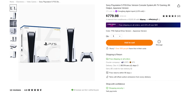 Sony Playstation 5 Console 
